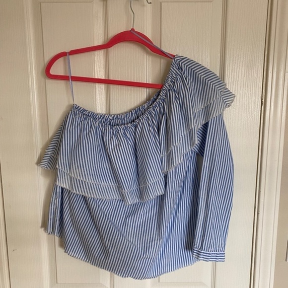 Zara Woman Premium Denim Asymmetrical Top - Picture 4 of 5